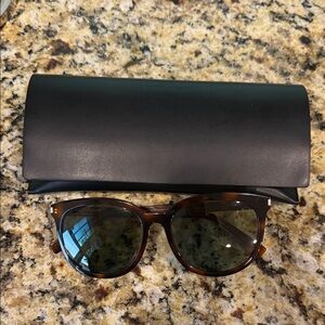Authentic Saint Laurent Tortoiseshell Brown Sunglasses with Black Case